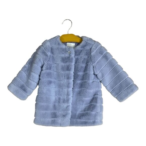 Janie & Jack Channeled Faux Fur Coat Sweel Lavender Purple Baby Girl 18-24 Month - Picture 1 of 7